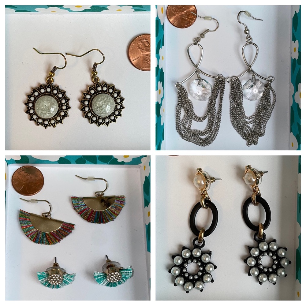 9 pairs of assorted earrings